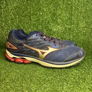 Mizuno Wave Rider 20 Running Mesh Athletic Training Shoes Navy Blue Mens Sz 9.5